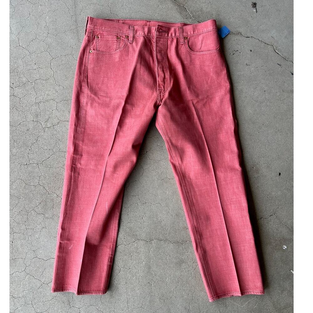 Vintage cranberry pink Levi 501 button fly jeans size 40x30 - Picture 2 of 6